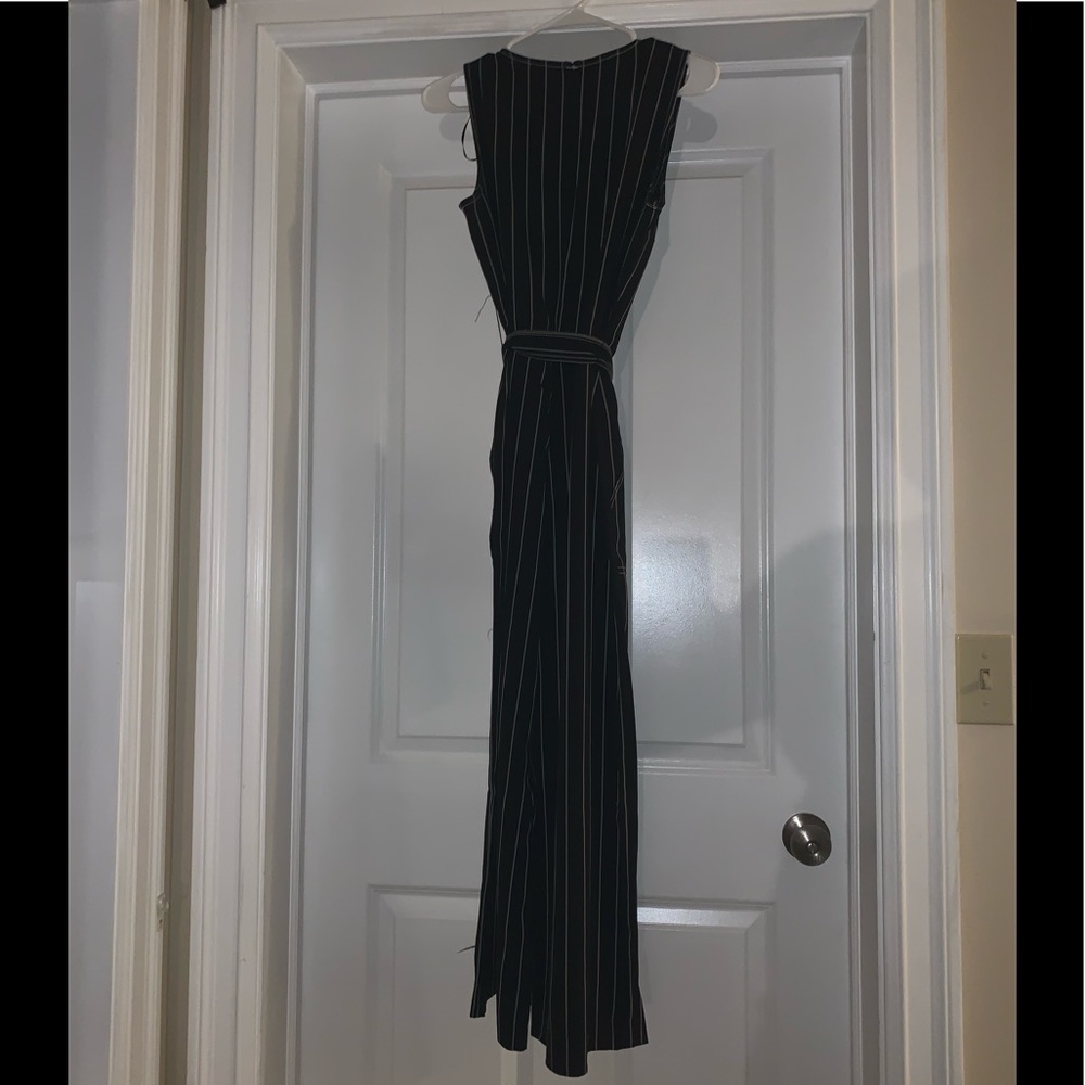 Nine West Black & White Pin Stripe Jumpsuit Sm Med - Picture 6 of 7